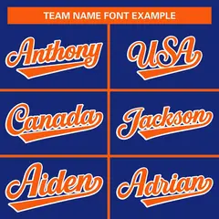 Royal Orange Full Button Classic Authentic Baseball Jersey 3