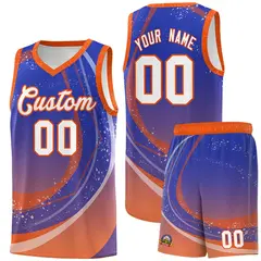 Royal Orange Galaxy Graffiti Basketball Jersey