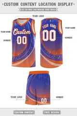 Royal Orange Galaxy Graffiti Basketball Jersey 2