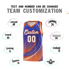 Royal Orange Galaxy Graffiti Basketball Jersey 3