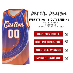 Royal Orange Galaxy Graffiti Basketball Jersey 4