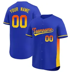 Royal Orange-Gold Gradient Side Baseball Jersey 1
