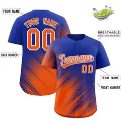 Royal Orange Gradient Diagonal Stripe Baseball Jersey 2