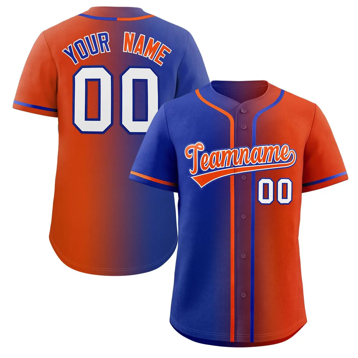 Royal Orange Gradient Fashion Authentic Baseball Jersey