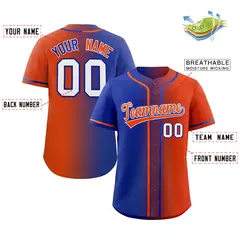 Royal Orange Gradient Fashion Authentic Baseball Jersey 2