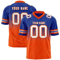 Royal Orange Gradient Outdoor Flag Football Jersey