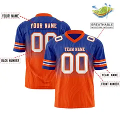 Royal Orange Gradient Outdoor Flag Football Jersey 2