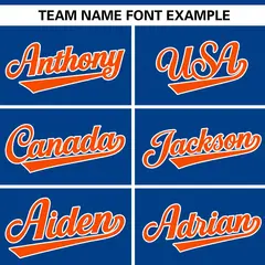 Royal Orange Gradient Ribbed Authentic Baseball Jersey 3