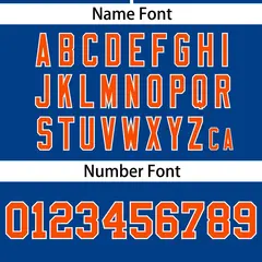 Royal Orange Gradient Ribbed Authentic Baseball Jersey 4