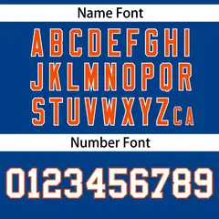 Royal Orange Gradient Side Star Pattern Baseball Jersey 4