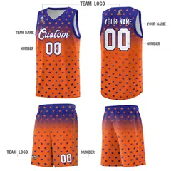 Royal Orange Gradient Star Pattern Basketball Jersey Sets 5