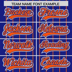Royal Orange Gradient Stripe Fashion Sleeves Baseball Jersey 3
