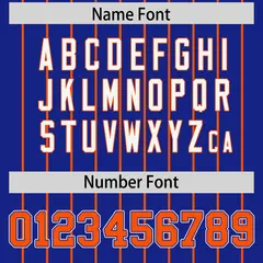 Royal Orange Gradient Stripe Fashion Sleeves Baseball Jersey 4