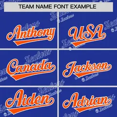 Royal Orange Graffiti Full Button Baseball Jersey 3