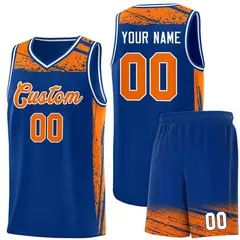 Royal Orange Graffiti Pattern Sports Basketball Jersey