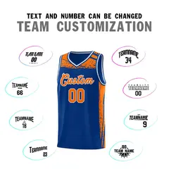 Royal Orange Graffiti Pattern Sports Basketball Jersey 3