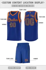 Royal Orange-Gray Sleeve Color Block Basketball Jersey 2