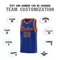 Royal Orange-Gray Sleeve Color Block Basketball Jersey 4