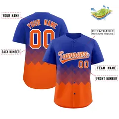 Royal Orange Grid Blur Pattern Baseball Jersey 2
