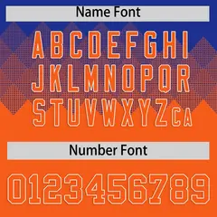 Royal Orange Grid Blur Pattern Baseball Jersey 4