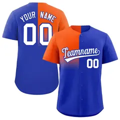 Royal Orange Half Gradient Authentic Baseball Jersey 1