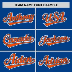Royal Orange Half Stripe Authentic Baseball Jersey 3