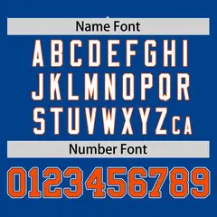 Royal Orange Half Stripe Authentic Baseball Jersey 4