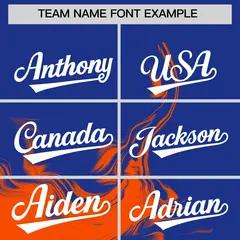 Royal Orange Ink Pattern Authentic Baseball Jersey 3