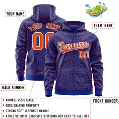 Royal Orange Leopard Print Varsity Full-Zip Letterman Jacket Hoodie 4