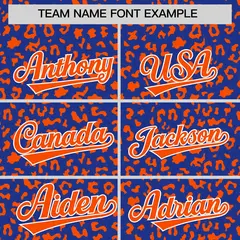 Royal Orange Leopard Print Varsity Full-Zip Letterman Jacket Hoodie 5