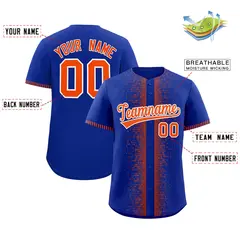 Royal Orange Phonetic Rhythm Authentic Baseball Jersey 2