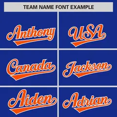 Royal Orange Phonetic Rhythm Authentic Baseball Jersey 3