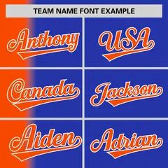 Royal Orange Pinstripe Gradient Baseball Jersey 3