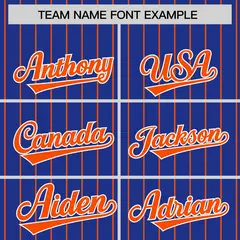 Royal Orange Pinstripe Raglan Varsity Letterman Baseball Jacket 3