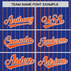 Royal Orange Pinstripe Raglan Varsity Letterman Baseball Jacket 3