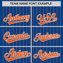 Royal Orange Pinstripe Two-Tone Authentic Baseball Jersey 3