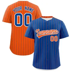Royal Orange Pinstripe Two-Tone Authentic Baseball Jersey 1