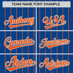 Royal Orange Pinstripe Two-Tone Authentic Baseball Jersey 3