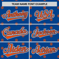 Royal Orange Polka Dot Graffiti Authentic Baseball Jersey 3