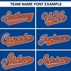 Royal Orange Raglan Gradient Thick Stripe Baseball Jersey 3