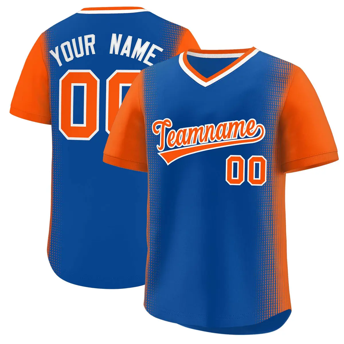 Royal Orange Raglan Pullover Baseball Jersey