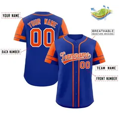 Royal Orange Raglan Sleeve Authentic Baseball Jersey 2
