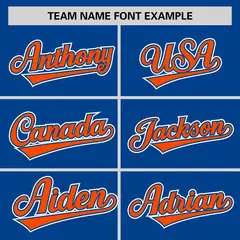 Royal Orange Raglan Sleeves Round-Neck Hockey Jersey 3