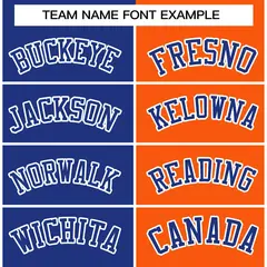 Royal Orange-Royal Two Tone Split Varsity Letterman Jacket 5