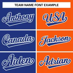 Royal Orange-Royal Two Tone Split Varsity Letterman Jacket 5