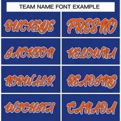 Royal Orange Royal-White Classic Style Hockey Jersey 3