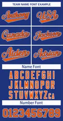 Royal Orange Royal-White Classic Style Hockey Jersey 3