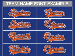 Royal Orange Royal-White Classic Style Hockey Jersey 3