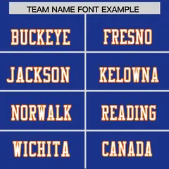 Royal Orange Shoulder Star Pattern Flag Football Jersey 3