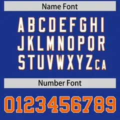 Royal Orange Shoulder Star Pattern Flag Football Jersey 4
